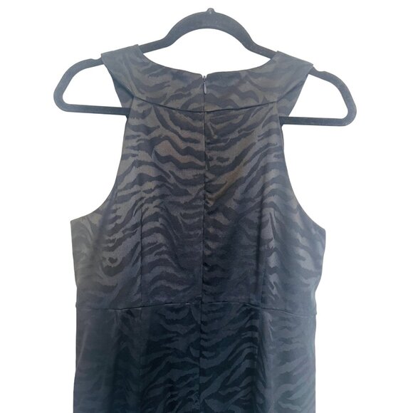 2/$30 Michael Kors 10 Black Zebra Print Sleeveless Dress Polyester Cotton Blend - Picture 15 of 16